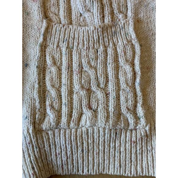 VTG 80s IZOD Cable Knit Shawl Collar Cardigan Grandpa Chunky Fisherman Sweater M - Picture 15 of 16